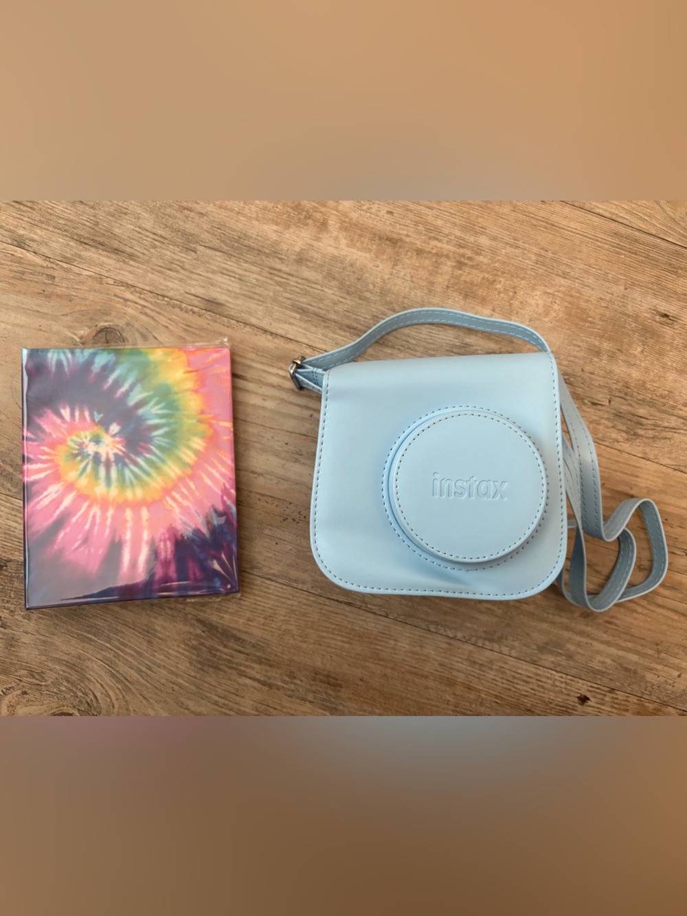 Instax Light Blue Camera Bag with Tie-Dye Photo Album